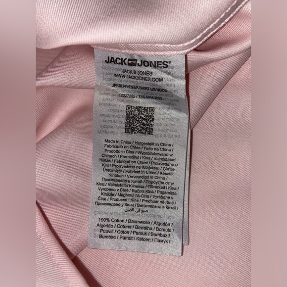 2/60$ Men’s JACK&JONES pink slim fit buttoned PARKER SHIRT size Large NWT - Picture 9 of 14